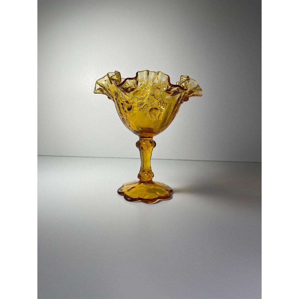 Fenton Amber Rose Compote